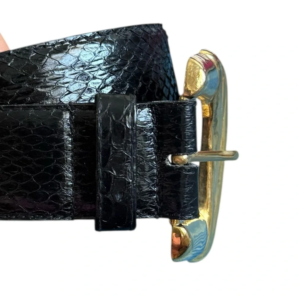 Black Genuine Snakeskin Belt Size Small